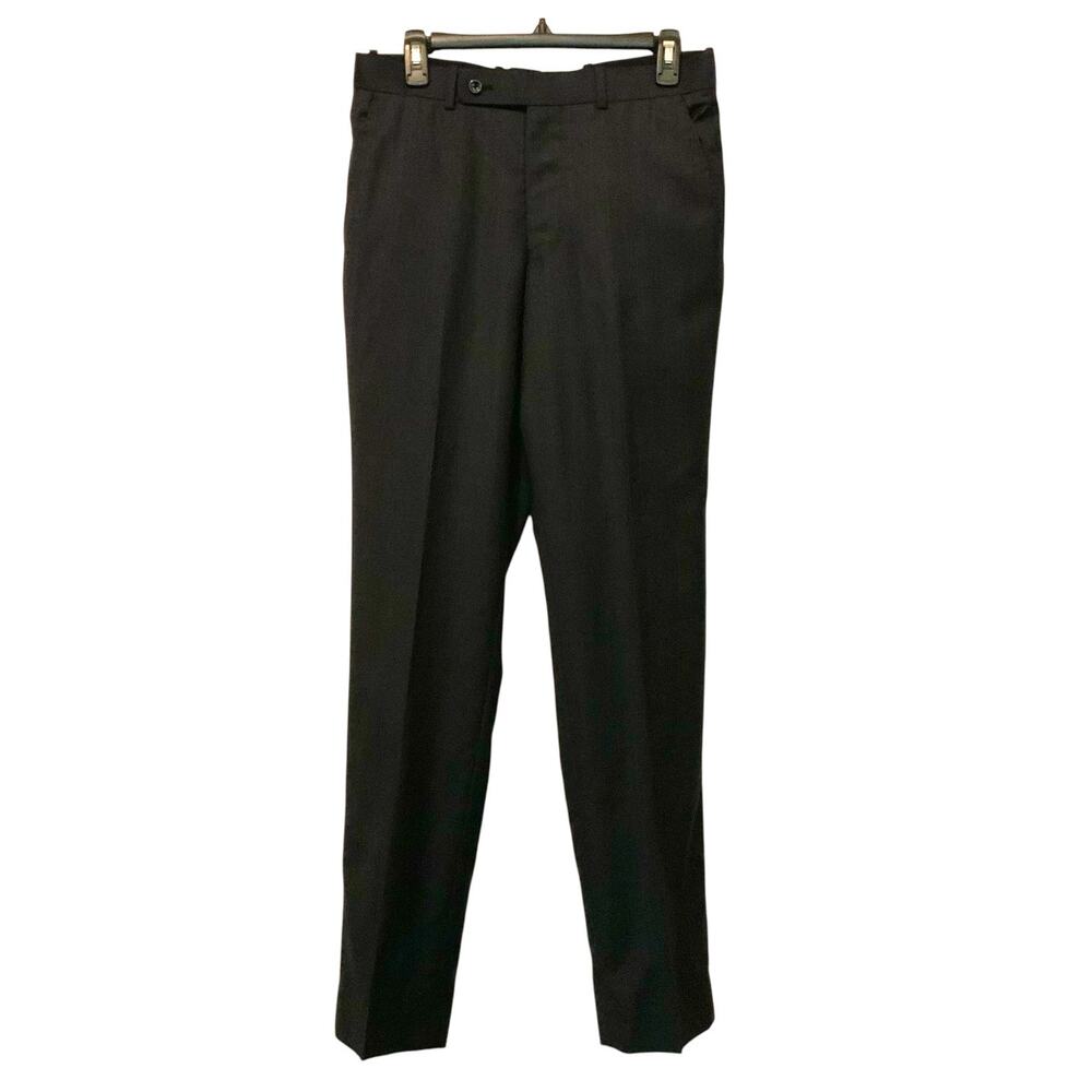 Trunk Club Custom Dress Pants Flat Front Navy Blue Stripe Mens 31x34